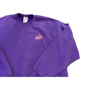 Vintage Jerzees Erie Illusion Purple Embroidered Sweatshirt Size XL